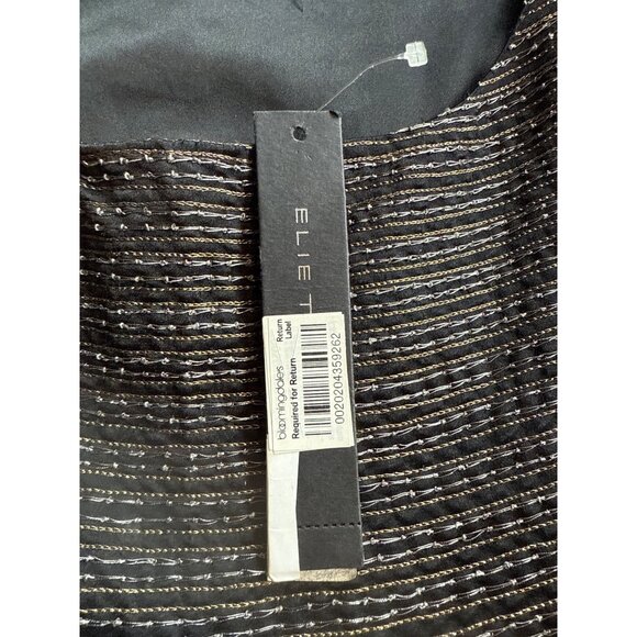 Elie Tahari sleeveless Sevina silk dress metallic beading size 4 new with tags - Picture 4 of 5